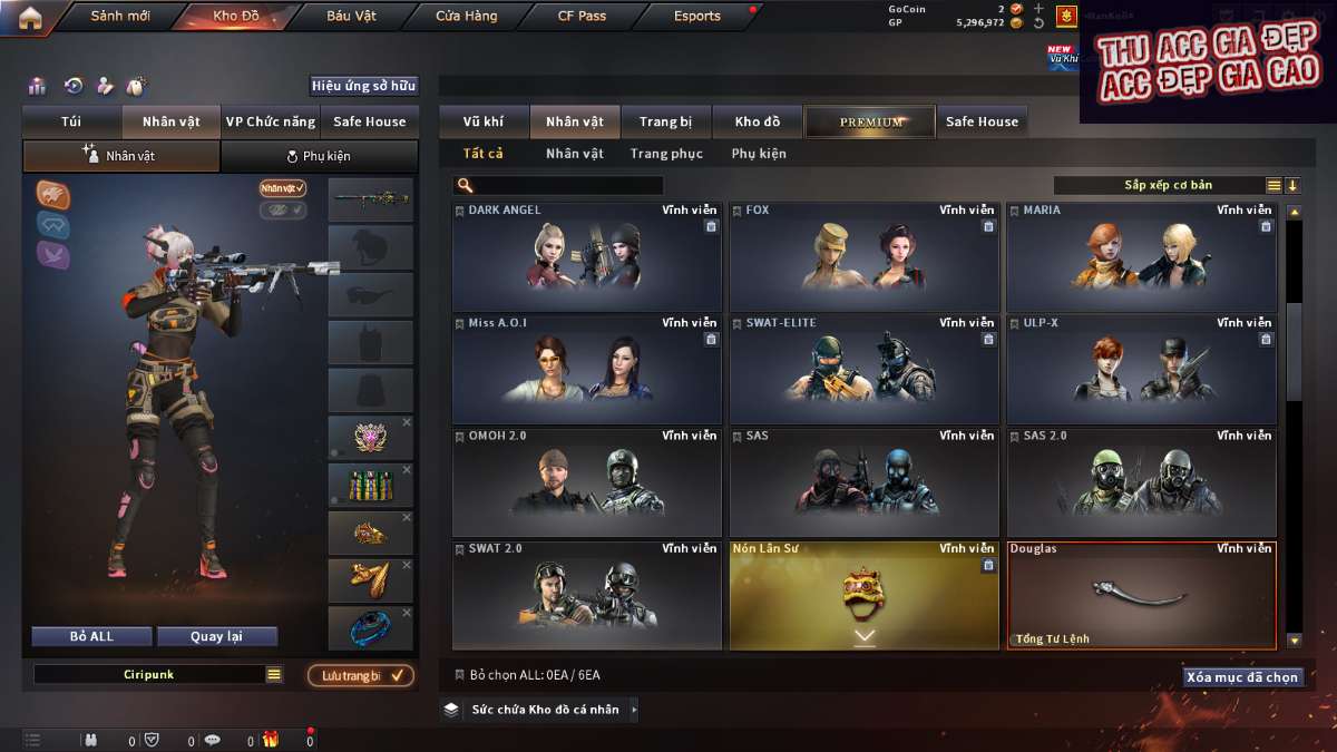 shop acc cf uy tin gia re